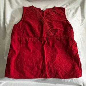 CJ Banks 1X Red Sleeveless Tunic Top With Pintuck Details Womens Plus Size Light